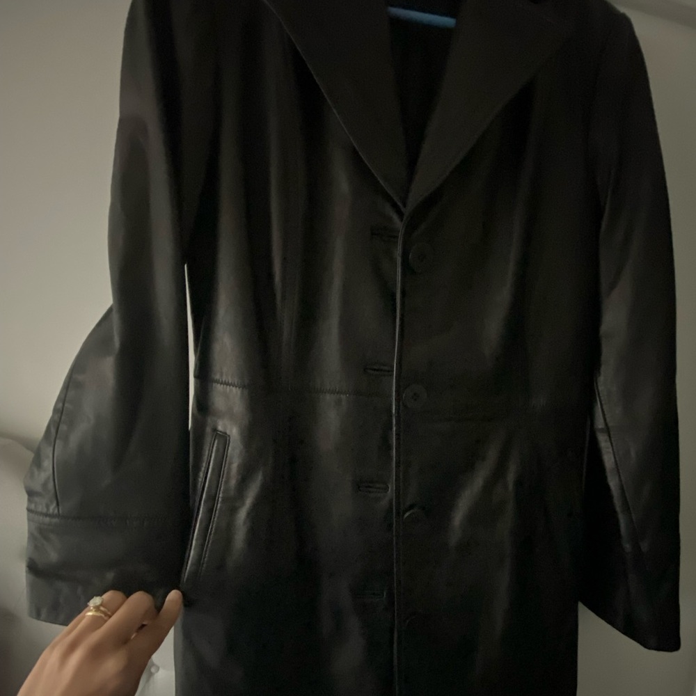 Real leather coat